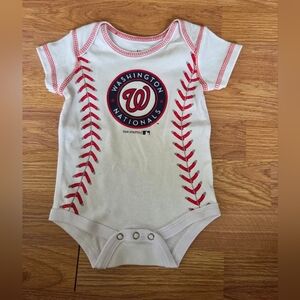 MLB Washington Nationals Baby 0-3 Months One Piece NWOT 100% Cotton